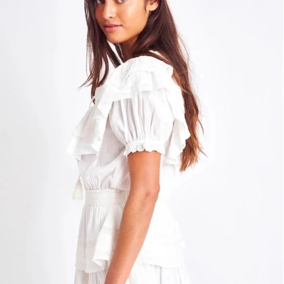 Love Shack Fancy Liv Cotton Ruffled Dress